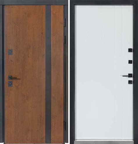 Двері Вхідні Булат Термо Хаус Мод710/265 Дуб бронза/вулична молочний 950права(терморозрив) СЧ