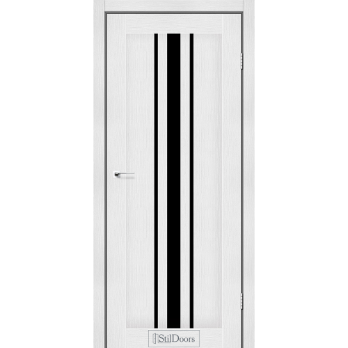 Дверне полотно ARIZONA StilDoors Кремовое дерево (800*2000) ПВХ, скло черное