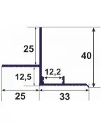 Алюмінієвий профіль тіньового шва АПТШ Максі без покриття 3 м/п