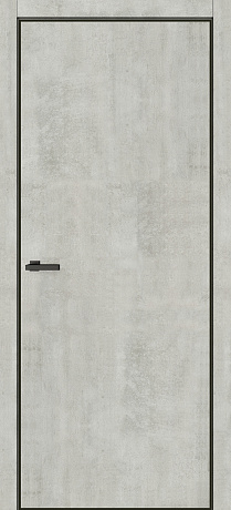 Дверь Doors Trento Т01B бетон светлый ПВХ  (800*2000*42) черный торец ПВХ врезка под замок, глухое