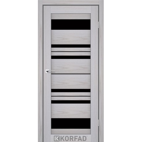 Двери Korfad Florence FL-04 РР серая мадрина 800*2000 стекло черное