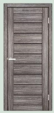 Дверь  Doors Smart С018 дуб браш (800*2000) ПВХ, черное стекло