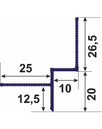 Алюмінієвий профіль тіньового шва АПТШ 10 (25*10*3000) чорний (Профіль Центр)