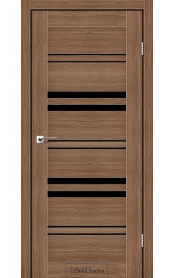 Дверне полотно SLOVENIA StilDoors Итальянский орех (800*2000) ПВХ, стекло черное