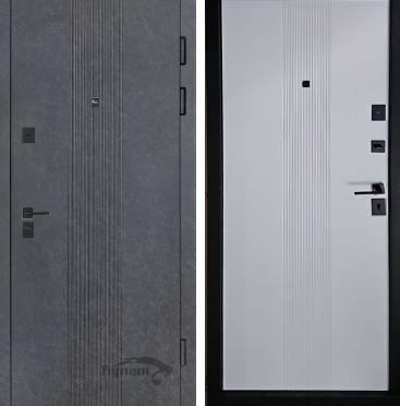 Двері вхідні Artiz Тип 14 Модель 251 Мрамор темний/Біла шагрень 850 праві  МДФ/МДФ