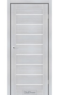 Дверне полотно TANZANIA StilDoors Кремовое дерево (800*2000) ПВХ, стекло сатин (СК)