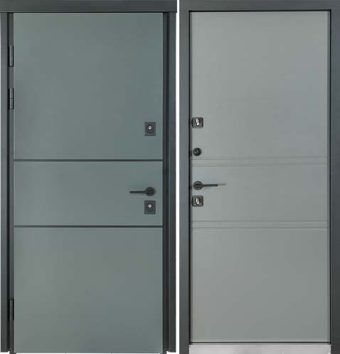 Двері Вхідні Булат Сottage мод.703/ 237 Metalic grey/ Вулична Титан  (вулиця) 850права СЧ
