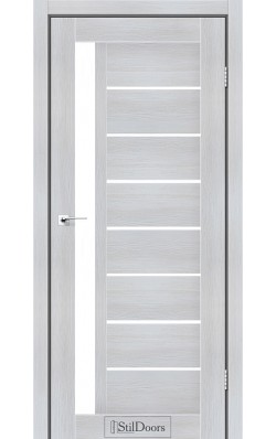 Дверне полотно LONDON StilDoors Кремовое дерево (800*2000) ПВХ, стекло сатин (СК)