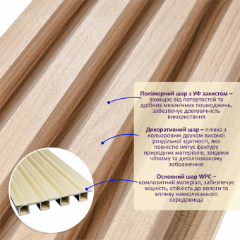 Рейка декоративная WPC стеновая вишня 3000х160х23мм (D) SW-00001857