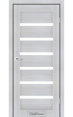 Дверне полотно FLORIDA StilDoors Кремовое дерево (800*2000) ПВХ, стекло сатин (СК)