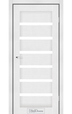 Дверне полотно FLORIDA StilDoors Белое дерево  (800*2000) ПВХ, стекло сатин (СК)