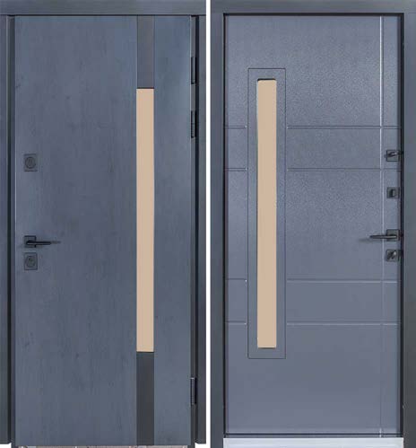 Двері Вхідні Булат Термо Хаус Мод705/431 Темний Антрацит/Вулична Антрацит сірий 950*2050 ліва СЧ