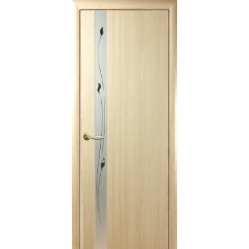 Дверне полотно Новий стиль Злата ясень (900*2000) ПВХ De Luxe стекло с рис. Р1