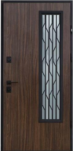 Двері вхідні Hardy St Securemme HPL Strada dark rainbow (870*970*2050) стеклопакет с внутренней  решеткой