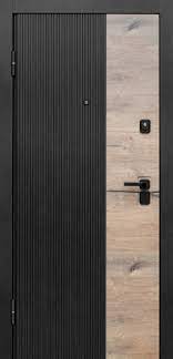 Вхідні двері Fort Knox Standard Beijing чорна шагрень + севільський дуб/біла огранка 850 х 2030