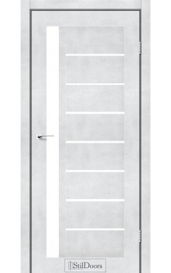 Дверне полотно LONDON StilDoors Светлый бетон (800*2000) ПВХ, стекло сатин