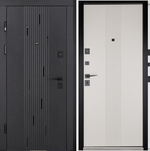 Двері вхідні Abwehr Classik 576/584 Simfonia 860/960х2050 (Чeрна шагрень /Кашемір супермат