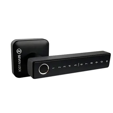 Розумний замок SEVEN LOCK SL-7738BF чорний, на квадратній розетці