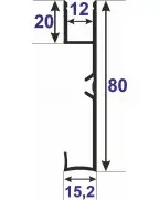 Алюмінієвий плінтус LED APN 80*15*2.2м Best Deal Срібний анодований Профіль Центр (Київ)