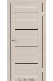 Дверь межкомнатная Darumi Leona Дымчатый краст (800*2000) стекло черное