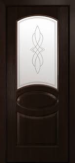 Дверне полотно Новий стиль Овал венге new (600*2000) ПВХ De Luxe стекло с рис. Р1