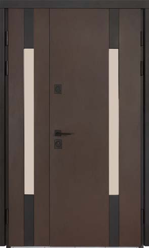 Двері Вхідні БулатТермо Хаус Мод706/431 Венге темний/Вулична Білий атласний 1200*2050 Права СЧ