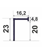 Плінтус алюмінієвий прихованого монтажу Best Deal Чорний 7/20 (2,5м)