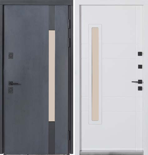 Двері Вхідні БулатТермо Хаус Мод705/431 Темний Антрацит/вулична білий атласний 950*2050ліва СЧ