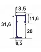 Алюмінієвий плінтус LED Best Deal Срібний анодований 5/30/2,5 м Профіль Центр (Київ)