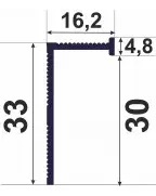 Алюмінієвий плінтус для підвісної установки Best Deal Silver анодований 7/30 (2,5 м) Профіль Центр