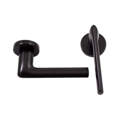 Дверна ручка Convex 1485 на круглій розетці матовий нікель