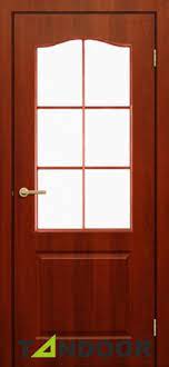 Двері Брама Класика 2.6 права червоний кипарис (700*2000) скло сатин