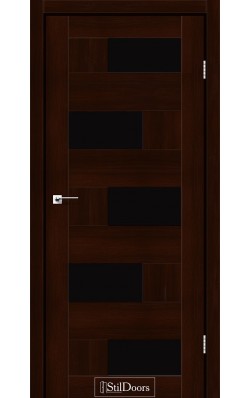 Дверне полотно NEPAL StilDoors Каштан (800*2000) ПВХ, стекло черное