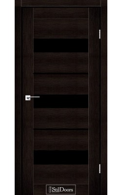 Дверне полотно MEXICO StilDoors Венге премиум (800*2000) ПВХ, стекло черное