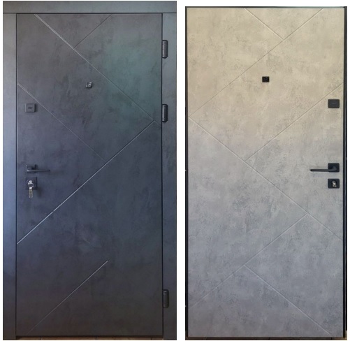 Двері вхідні Artiz Тип 14 Модель 171 Бетон антрацит/ Бетон сірий 850мм ліва МДФ/МДФ