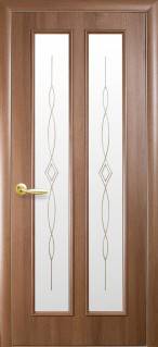Дверне полотно Новий стиль Стелла зол. ольха (800*2000) ПВХ De Luxe стекло с рис. Р1