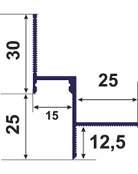 Алюмінієвий профіль тіньового шва АПТШ 15 (25*15*3000) без покриття (Профіль Центр)