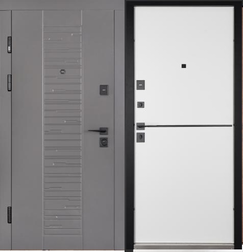 Двері вхідні. Abwehr Classik 578/497 Sabrina 860/960х2050 (Кварцит/білий)