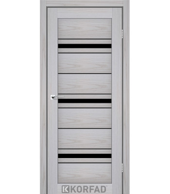 Двери Korfad Florence FL-02 РР серая мадрина 800*2000 стекло черное