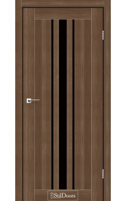 Дверне полотно ARIZONA StilDoors Орех золотой (800*2000) ПВХ, скло черное