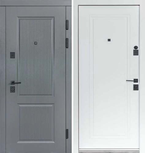 Двері Вхідні Булат  Термо Статус(квадро)Securemme мод 269/263 Хром/Білий матовий 850права СЧ