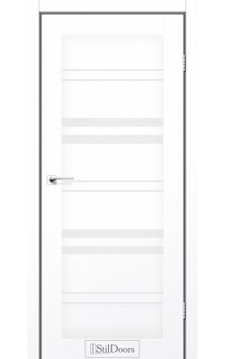 Дверне полотно SLOVENIA StilDoors Белый кристал (800*2000) ПВХ, стекло сатин