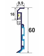 Плінтус алюмінієвий LED Best Deal Срібло анодоване 4/59/2,5 м(з защолкою)