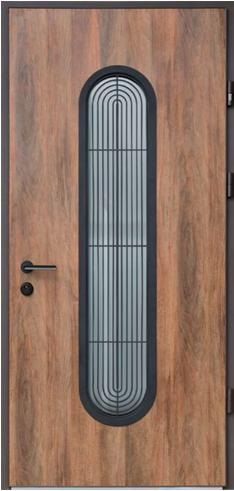 Вхідні двері Hardy St Securemme HPL Primo enigma (870*970*2050) склопакет з внутр. решітка