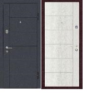 Дверь метал. ТМ Riccardi 2050х860 Стандарт G графит матовый/дуб белый