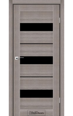 Дверне полотно MEXICO StilDoors Трюфель (800*2000) ПВХ, стекло черное  (СК)