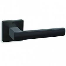 Дверная ручка Convex 1605 на квадратной розетке черный матовый