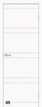 Дверь Impress 05 бел. мат (PU)800*2000*40мм +з/ц магнит RB белый*с адаптером на WC