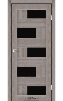Дверне полотно NEPAL StilDoors Трюфель (800*2000) ПВХ, стекло черное