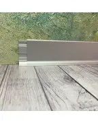 Плінтус алюмінієвий накладний Best Deal4/61/2,5 срібло анодоване з защолкою,зручний повторний монтаж